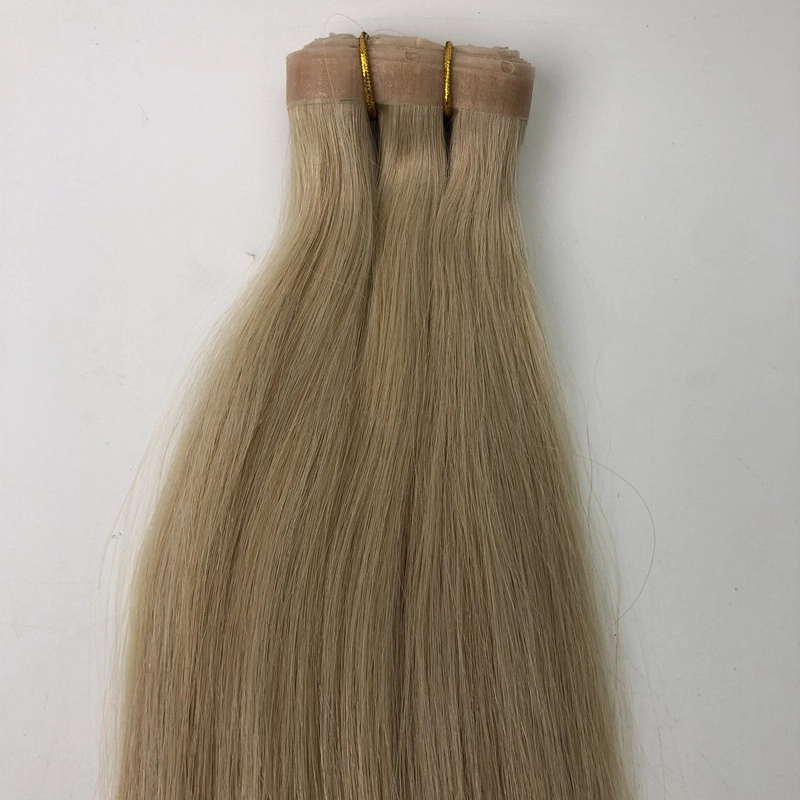 New Arrivals 100% russia hair invisible skin flat weft with hole seamless hair extensions  HJ 037